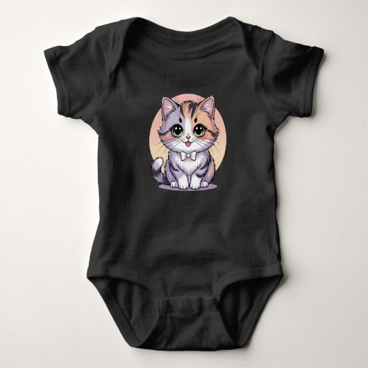 Body  Cat Baby Bodysuit Cute Kitten Green Eyes Infant (Devant)
