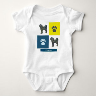 Body Cavapoo Chien & Paw Y&B Grille Carré Baby Bodysuit