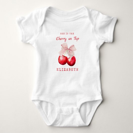 Body Cerise mignonne sur le dessus Bow rose Bow Bodysui (Devant)