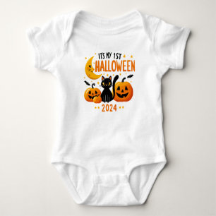 Body C'est mon 1er Halloween Citrouille Chat Noir