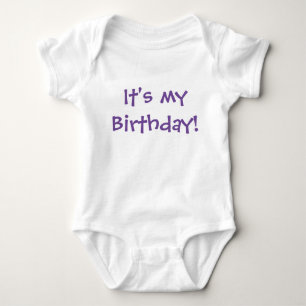 Body C'est mon anniversaire ! Texte mauve personnalisab