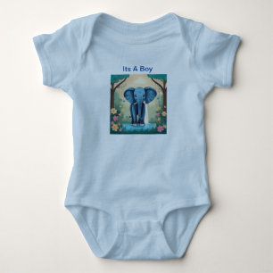 Body C'est un garçon éléphant bleu bébé,
