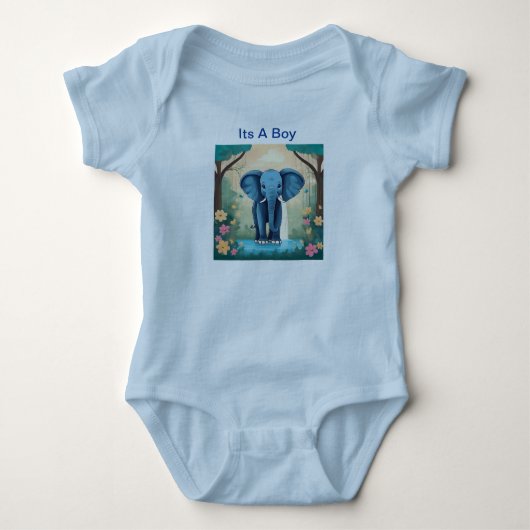 Body C'est un garçon éléphant bleu bébé, (Devant)