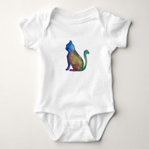 Body Chat coloré Dessin Baby Jersey Bodysuit, Blanc