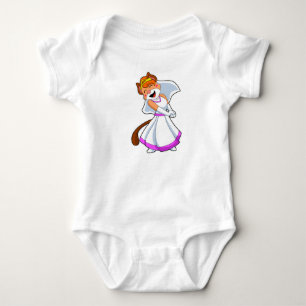 Body Chat comme mariée avec robe de mariée et couronne