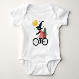 Body Chat noir sorcière cyclisme Noël mignon et effraya