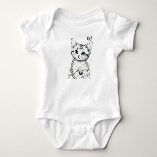 Body Chaton noir et blanc vintage (Devant)