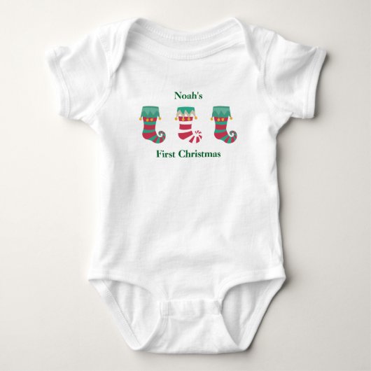 Body Chaussettes de premier Noël de bébé (Devant)