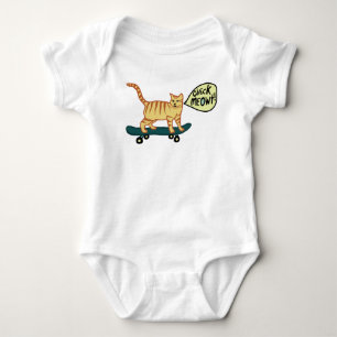 Body Check Meowt Punny Skateboard Tabby Cat