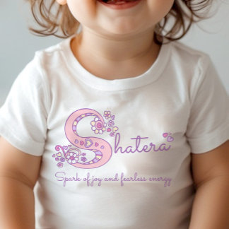 Body Chemise avec monogramme S et nom de fille Shatera