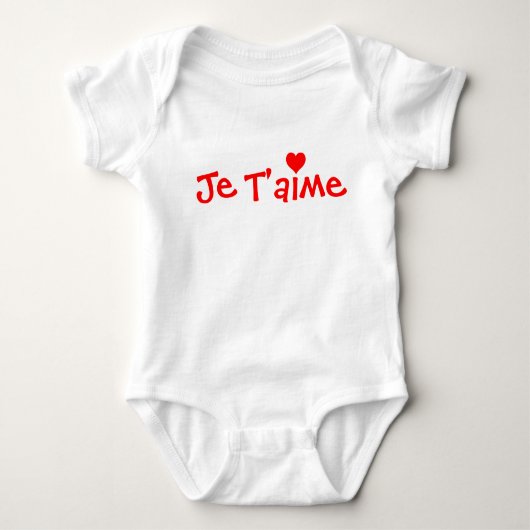 Body Chemise bébé Je T'aime - Customisé (Devant)