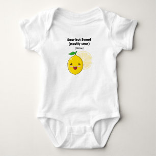 Body Chemise bébé mignonne "Acide mais sucré" Citron