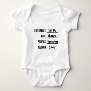 BODY CHEMISE DE BÉBÉ DE LA TERRE DE LIEU DE NAISSANCE