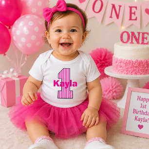 Body Chemise de fille pour premier anniversaire avec ra
