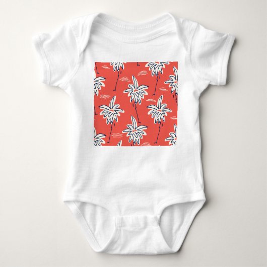 Body Chemise de plage hawaïenne, motif de doodle palm. (Devant)