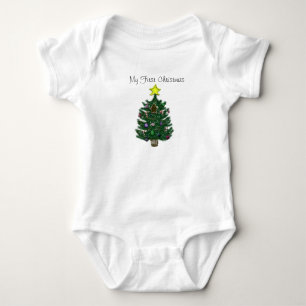 Body Chemise en pain d'épice jaune 1er Noël de bébé