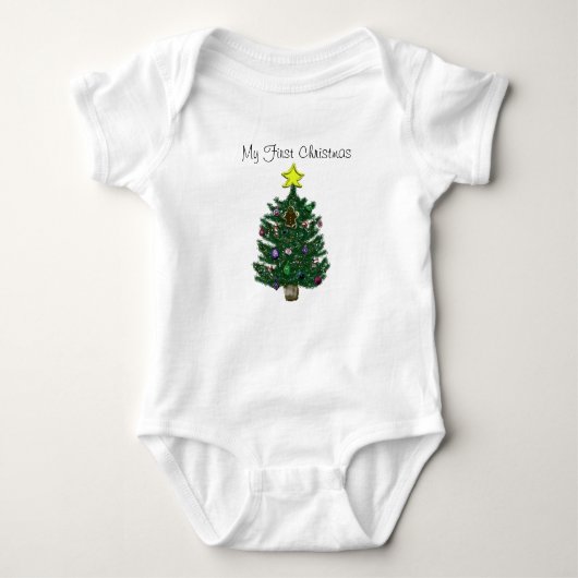 Body Chemise en pain d'épice jaune 1er Noël de bébé (Devant)