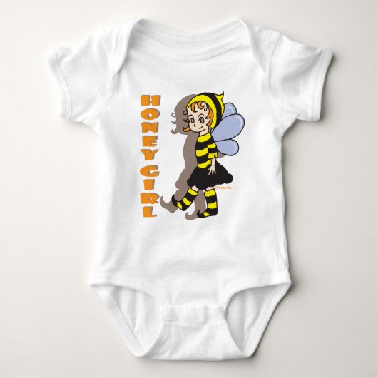 Body Chemise fille d'abeilles miel (Devant)