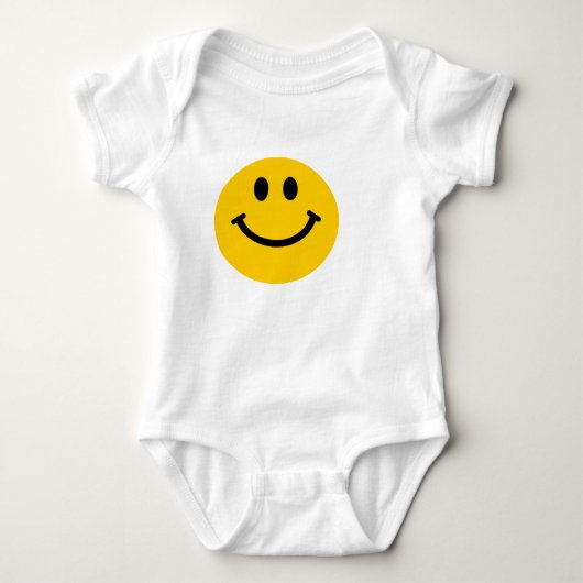 Body Chemise heureuse jaune de bébé de visage (Devant)