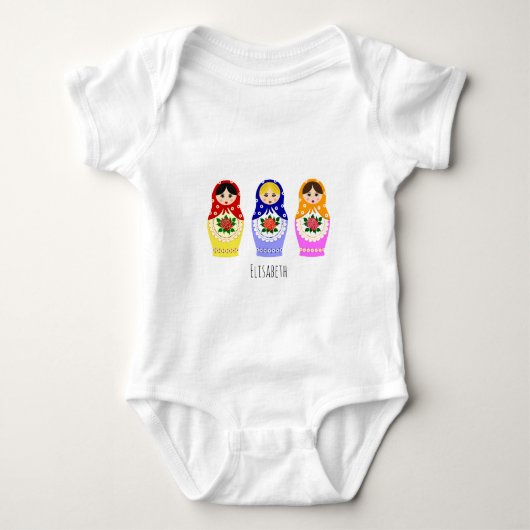 Body Chemise nommée de bébé de poupées russes de (Devant)