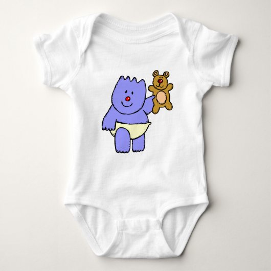BODY CHEMISE POURPRE DE NOURRISSON D'OURS DE BÉBÉ (Devant)