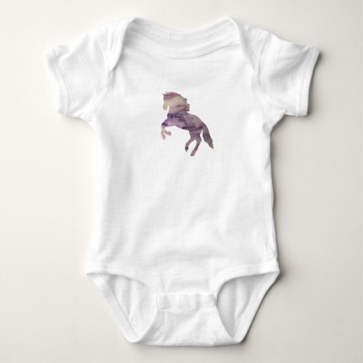 Body Cheval Violet Peinture Bodysuit bébé (Devant)