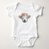 Chèvre de bébé avec la couronne de fleur