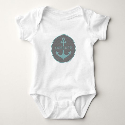 Body Chevron gris + Romper Ancre bleu (Devant)