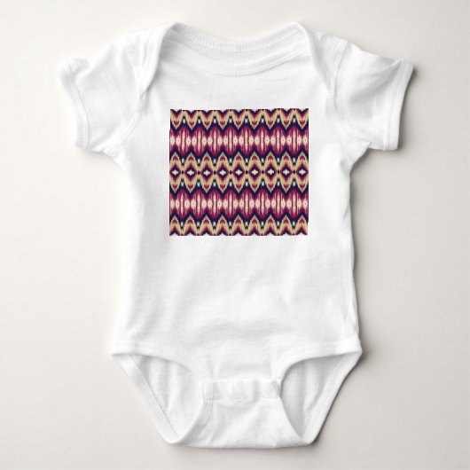 Body chevron ikat bleu rose, ethnique. (Devant)
