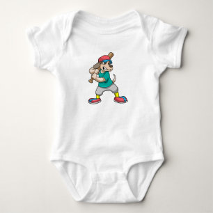 Body Chien au baseball avec batte de baseball