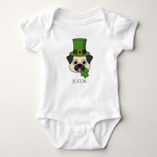 Body Chien avec Casquette et Shamrock St Patrick's   Pe