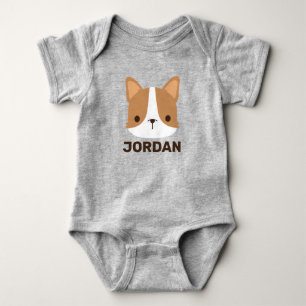 Body Chien Corgi mignon avec nom personnalisé