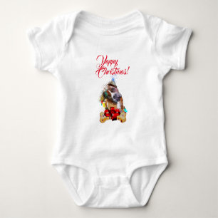 Body Chien Pittie Mignon Personnalisable Noël Aboie