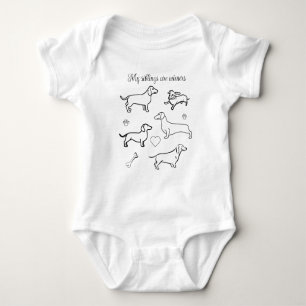 Body Chiens de Dachshund Animaux Doodle Funny Noir et b