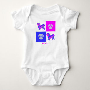 Body Chih Tzu Chien et Paw Rose et Bleu