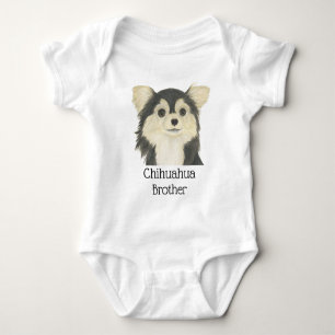 Body Chihuahua à poil long tricolore personnalisé
