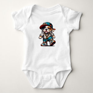 Body Chiot Bouledogue Mignon Vêtements de Rue Dessin An