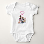 Body Chiot pur | Filles rose Premier anniversaire cadea (Devant)