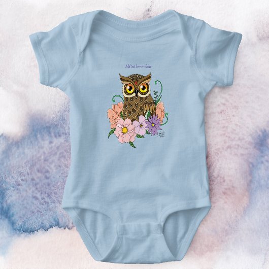 Body Chouette aux fleurs pastel de printemps