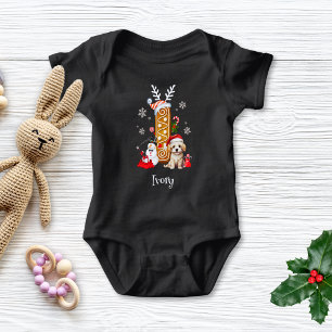 Body Christmas Puppy Gingerbread Nom Lettre I Boy