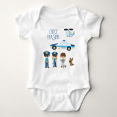 Body Cignon petit homme de police avec prénom (Devant)