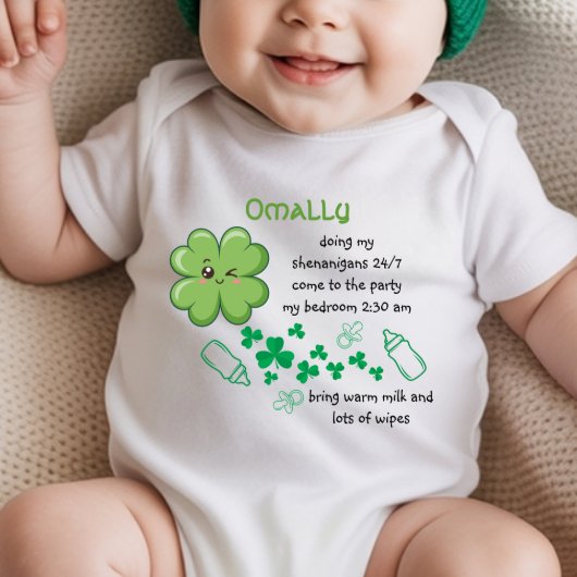 Body Citation de bébé drôle Clover vert St Patricks