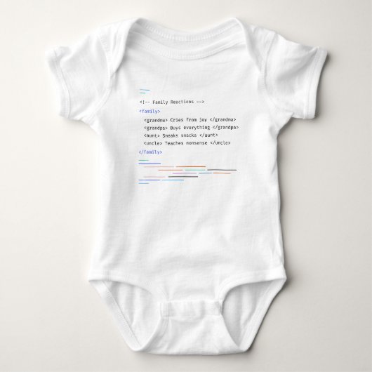 Body Citation de code de bébé nouveau-né drôle de famil (Devant)
