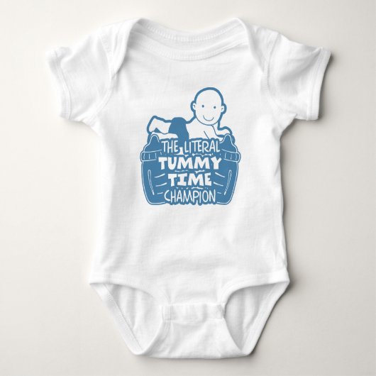 Body Citation drôle Le Literal Tummy Time Champion Blue (Devant)