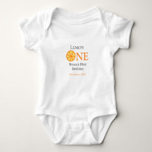 Body Citron un heureux 1er anniversaire orange gris rét