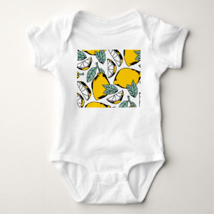 Body citrons dessinés à la main, motif vibrant.