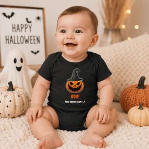 Body Citrouille d'Halloween “BOO!” – Nom personnalisé