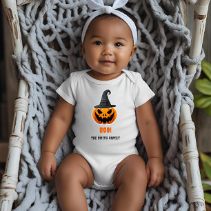Body Citrouille d'Halloween "BOO !" - Nom personnalisé