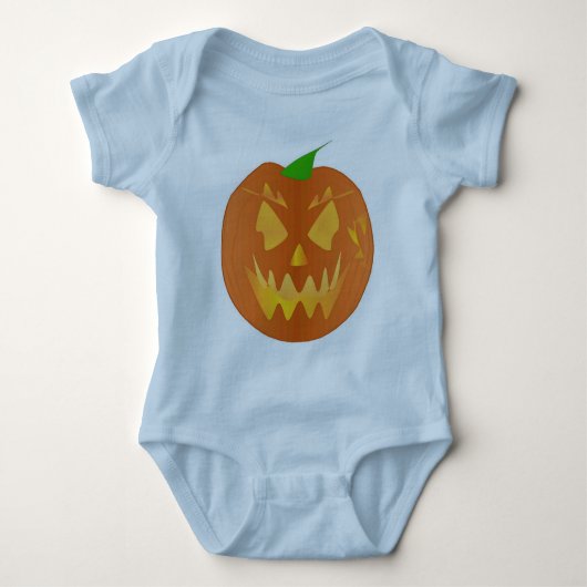 Body Citrouille Halloween en bleu clair (Devant)