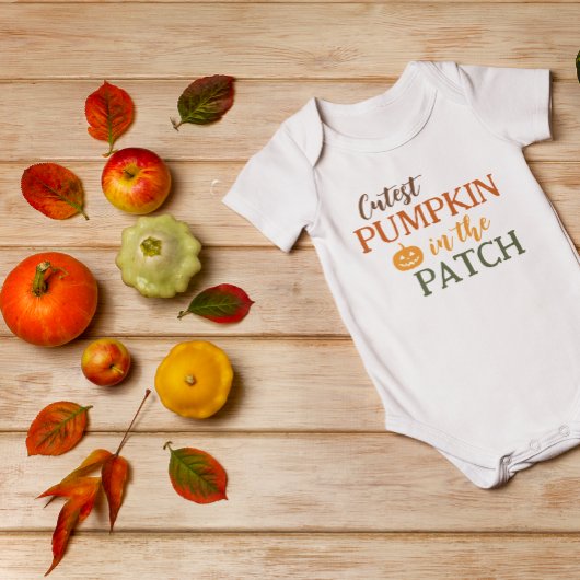 Body Citrouille Le Plus Cutest Dans La Chute Du Patch